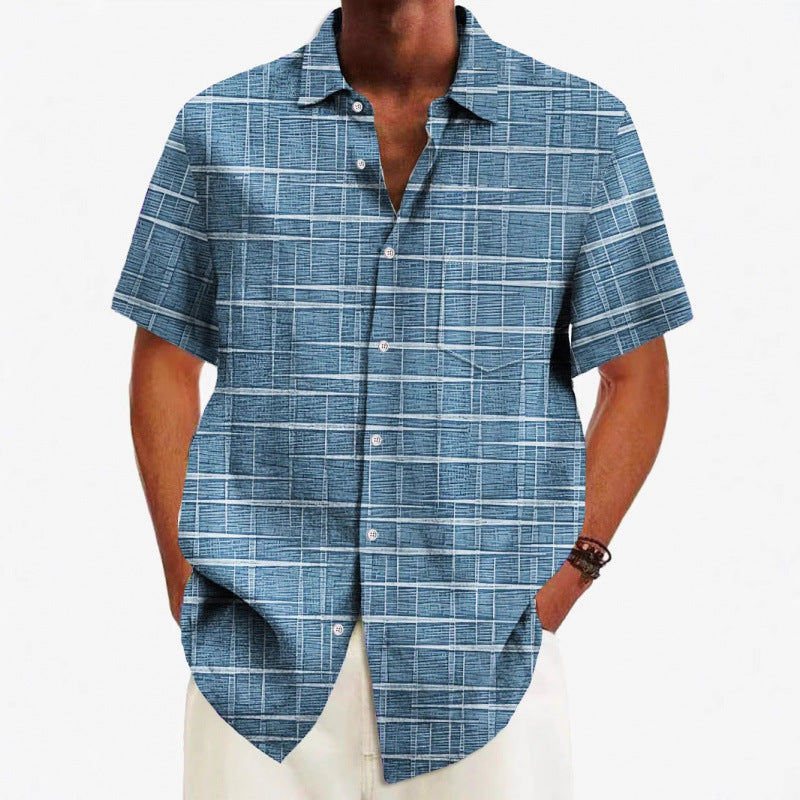 B&B - Chemise élégante à motif rayé et à carreaux
