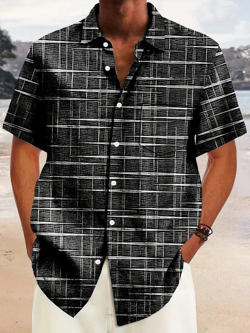 B&B - Chemise élégante à motif rayé et à carreaux