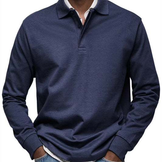 B&B - Chemise Poloshirt Casual à Manches Longues