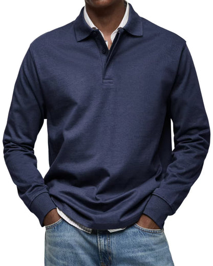 B&B - Chemise Poloshirt Casual à Manches Longues