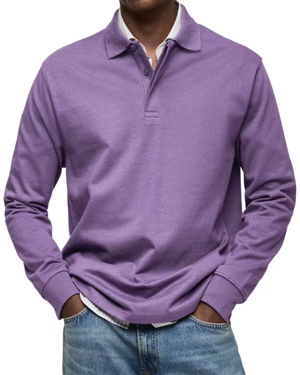 B&B - Chemise Poloshirt Casual à Manches Longues