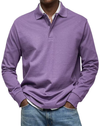 B&B - Chemise Poloshirt Casual à Manches Longues