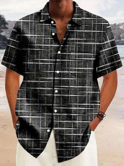 B&B - Chemise élégante à motif rayé et à carreaux