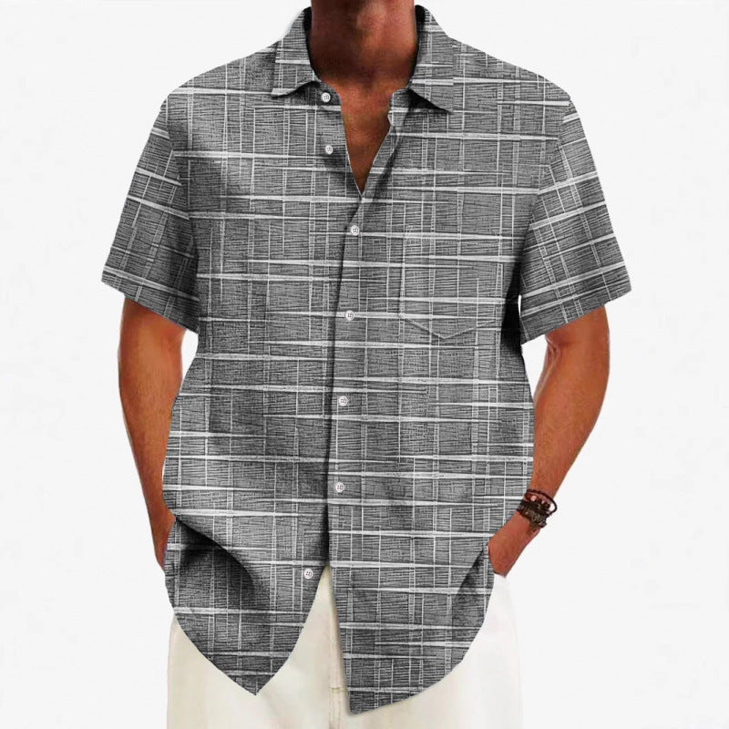 B&B - Chemise élégante à motif rayé et à carreaux