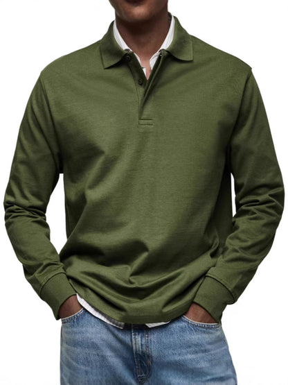 B&B - Chemise Poloshirt Casual à Manches Longues